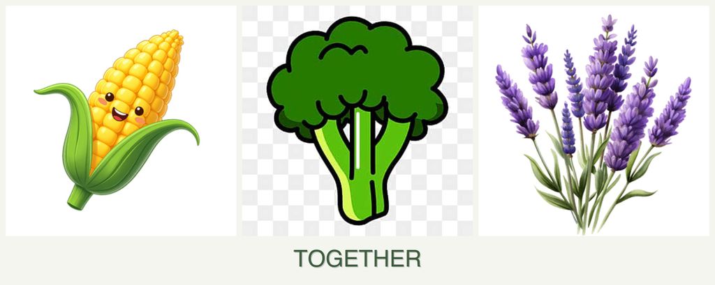 Can you plant corn, broccoli and lavender together?