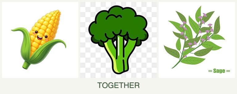 Can you plant corn, broccoli and sage together?