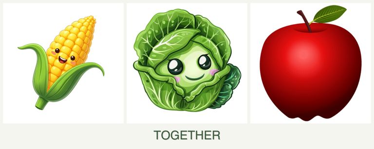 Can you plant corn, cabbage and apples together?