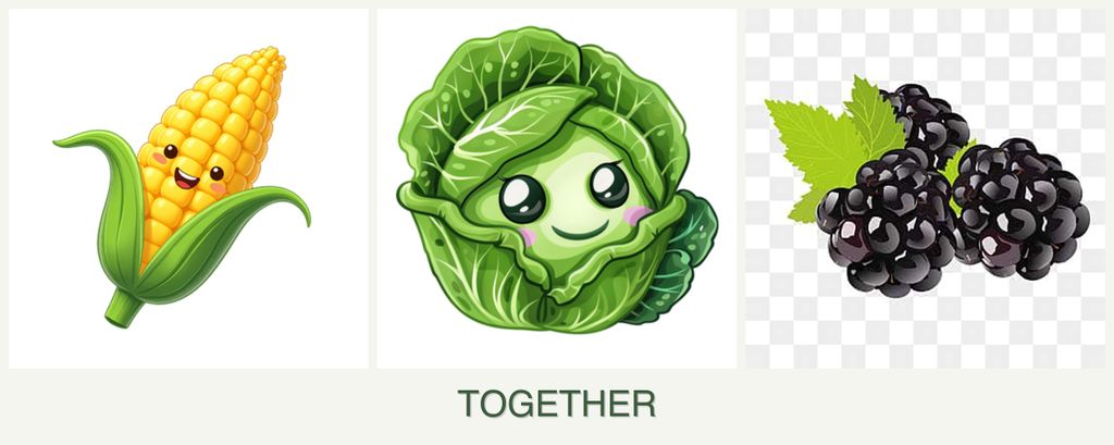 Can you plant corn, cabbage and blackberries together?