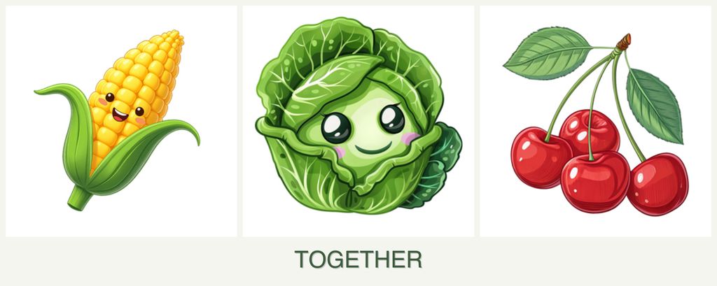 Can you plant corn, cabbage and cherries together?
