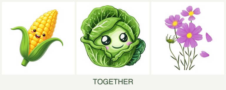 Can you plant corn, cabbage and cosmos together?