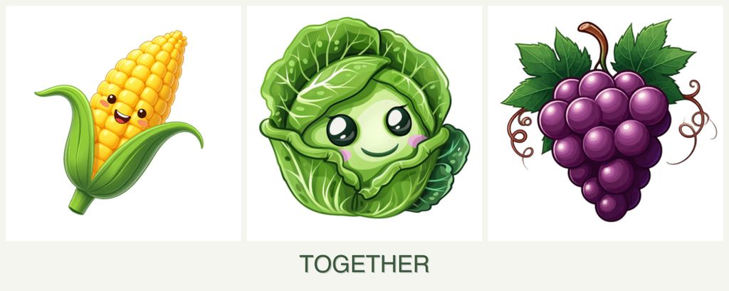 Can you plant corn, cabbage and grapes together?