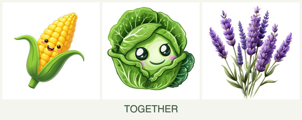 Can you plant corn, cabbage and lavender together?
