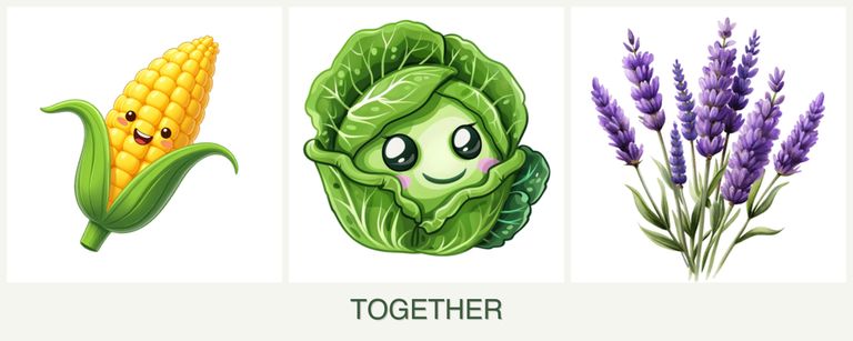 Can you plant corn, cabbage and lavender together?