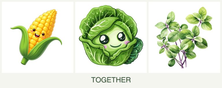 Can you plant corn, cabbage and oregano together?