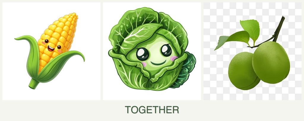 Can you plant corn, cabbage and plums together?