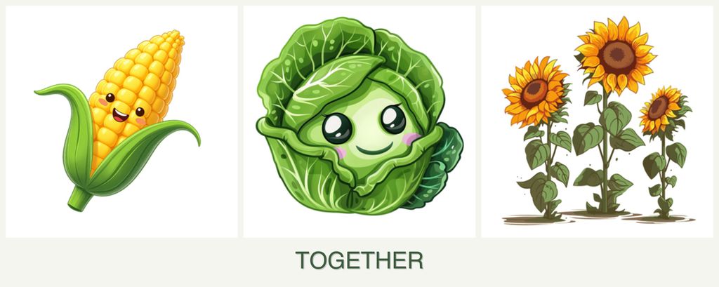 Can you plant corn, cabbage and sunflowers together?