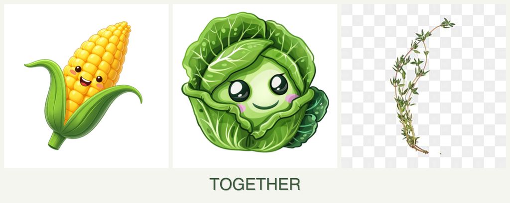 Can you plant corn, cabbage and thyme together?