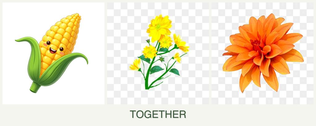 Can you plant corn, calendula and dahlias together?