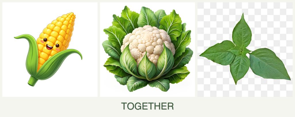 Can you plant corn, cauliflower and basil together?