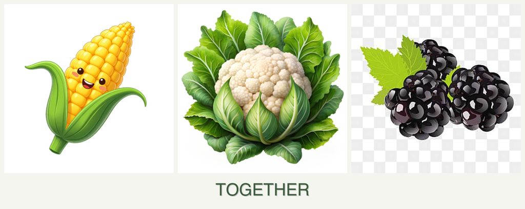 Can you plant corn, cauliflower and blackberries together?