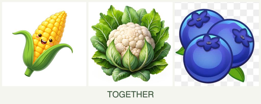 Can you plant corn, cauliflower and blueberries together?