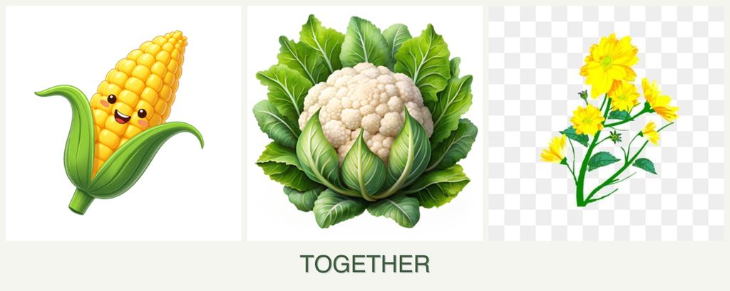 Can you plant corn, cauliflower and calendula together?
