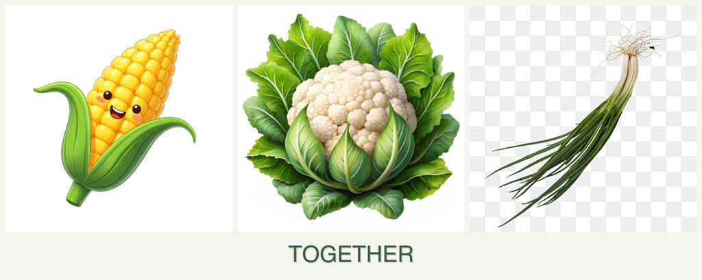 Can you plant corn, cauliflower and chives together?