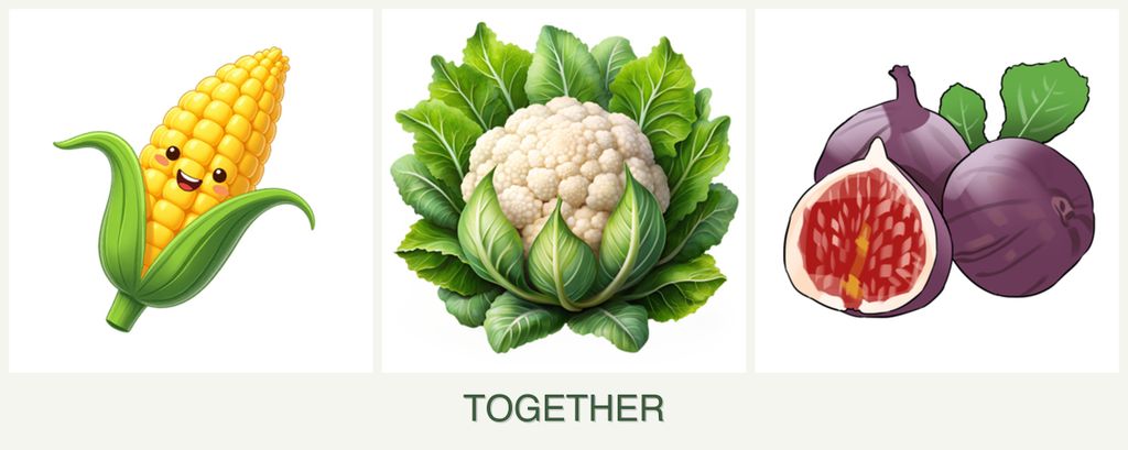 Can you plant corn, cauliflower and figs together?