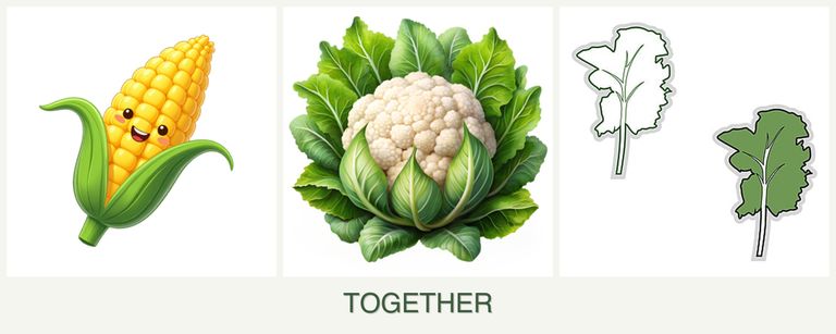 Can you plant corn, cauliflower and kale together?