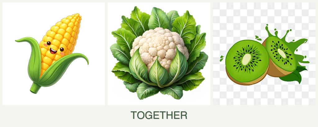 Can you plant corn, cauliflower and kiwi together?