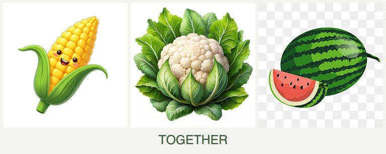Can you plant corn, cauliflower and melons together?