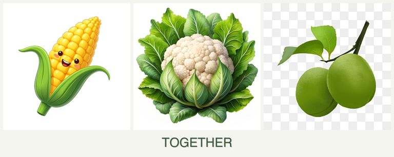 Can you plant corn, cauliflower and plums together?