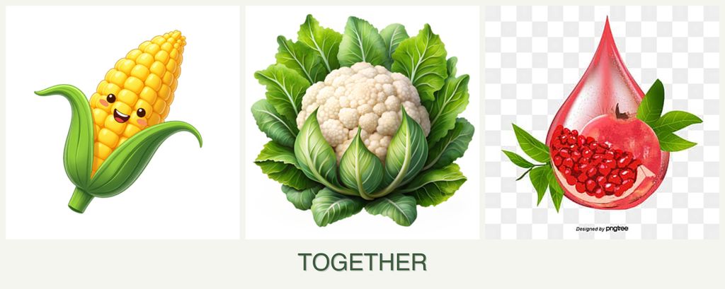 Can you plant corn, cauliflower and pomegranates together?