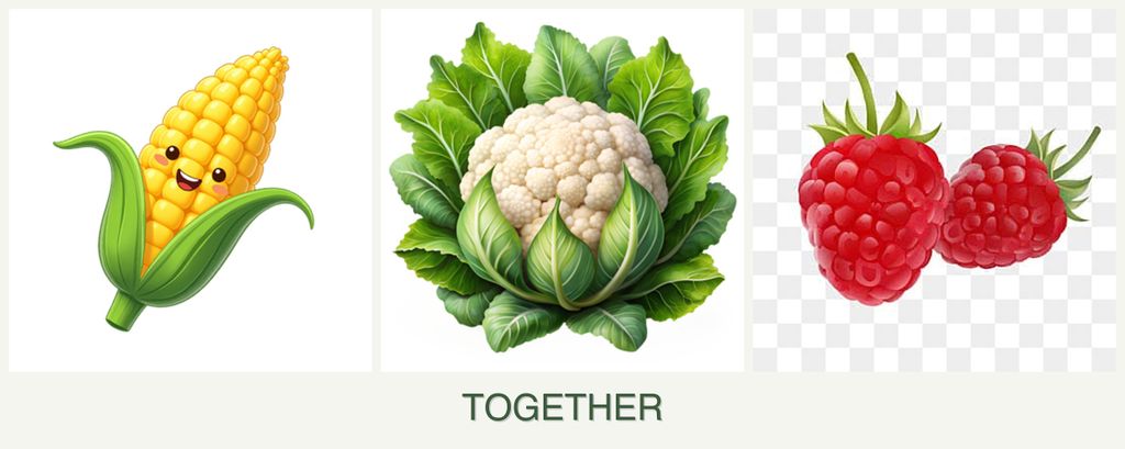 Can you plant corn, cauliflower and raspberries together?