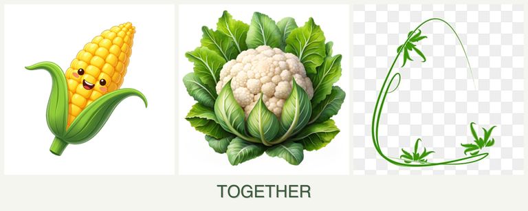 Can you plant corn, cauliflower and tarragon together?