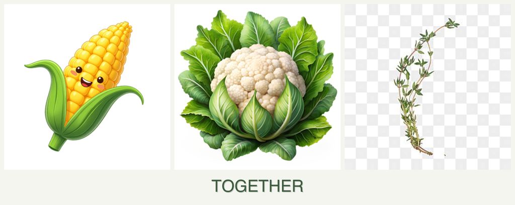 Can you plant corn, cauliflower and thyme together?