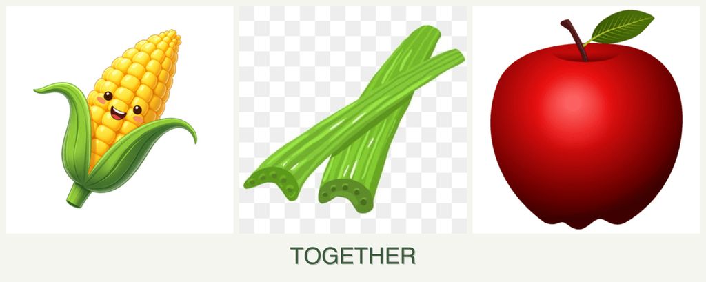 Can you plant corn, celery and apples together?