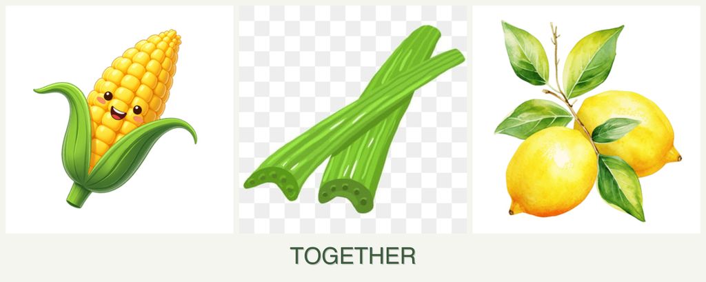 Can you plant corn, celery and lemons together?