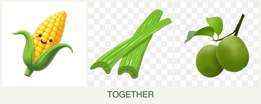 Can you plant corn, celery and plums together?