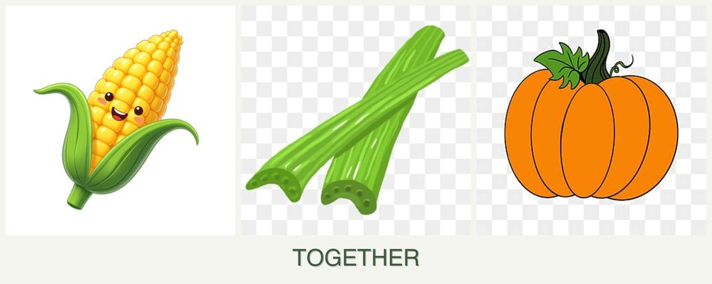 Can you plant corn, celery and pumpkin together?
