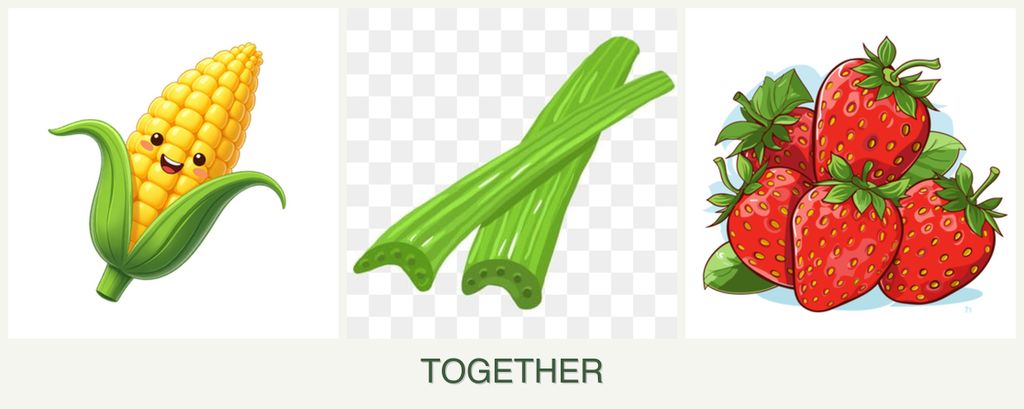 Can you plant corn, celery and strawberries together?