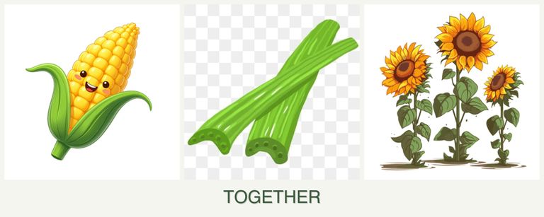 Can you plant corn, celery and sunflowers together?