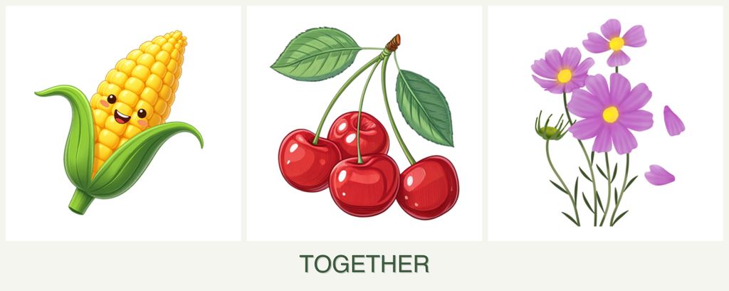 Can you plant corn, cherries and cosmos together?
