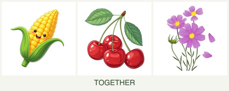 Can you plant corn, cherries and cosmos together?