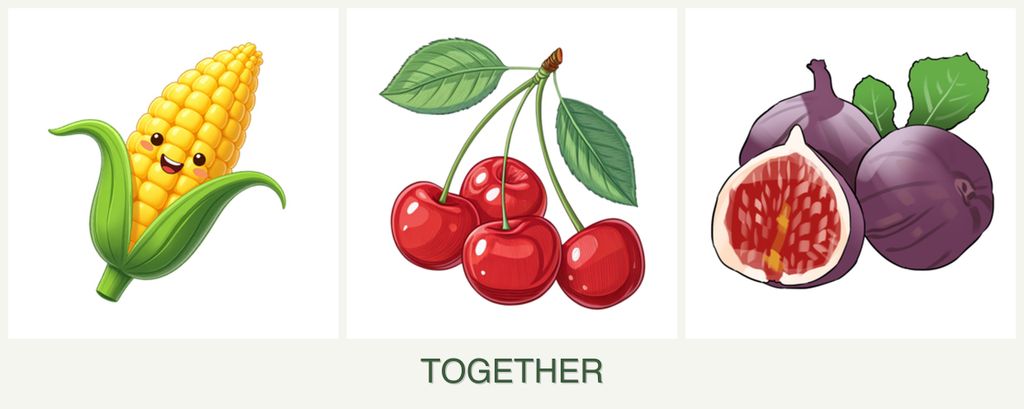 Can you plant corn, cherries and figs together?