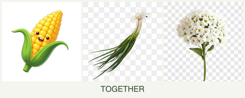 Can you plant corn, chives and alyssum together?