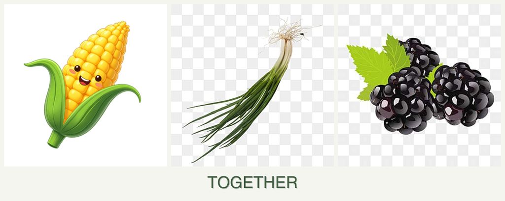Can you plant corn, chives and blackberries together?