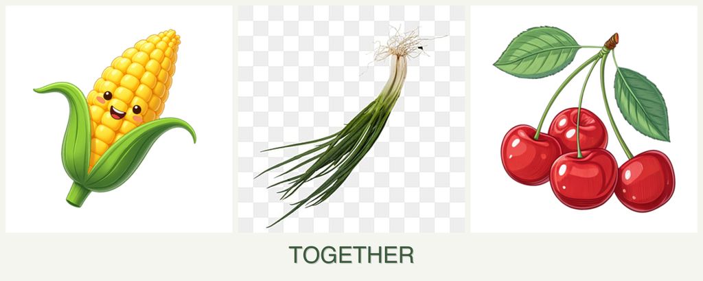 Can you plant corn, chives and cherries together?