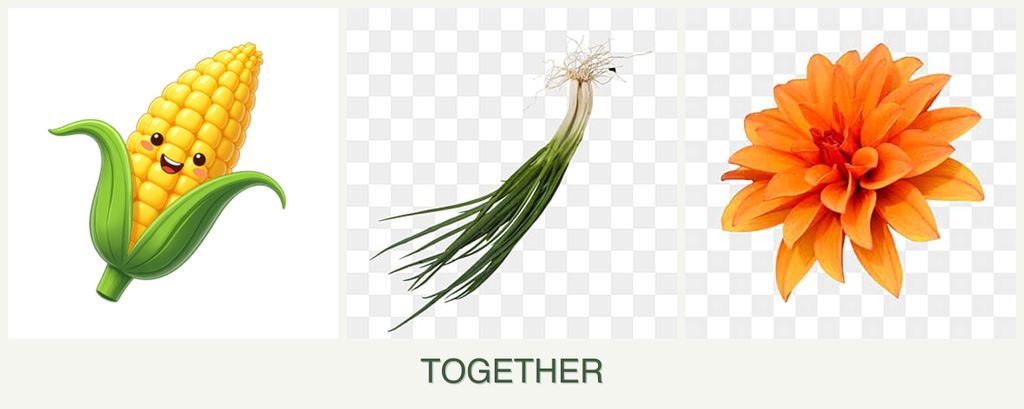 Can you plant corn, chives and dahlias together?