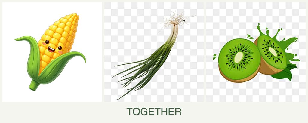Can you plant corn, chives and kiwi together?