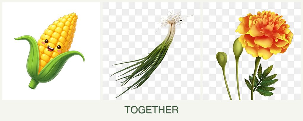 Can you plant corn, chives and marigolds together?