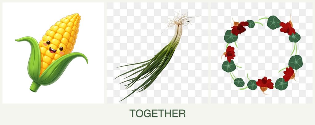 Can you plant corn, chives and nasturtiums together?