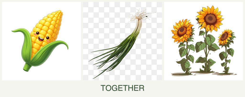 Can you plant corn, chives and sunflowers together?