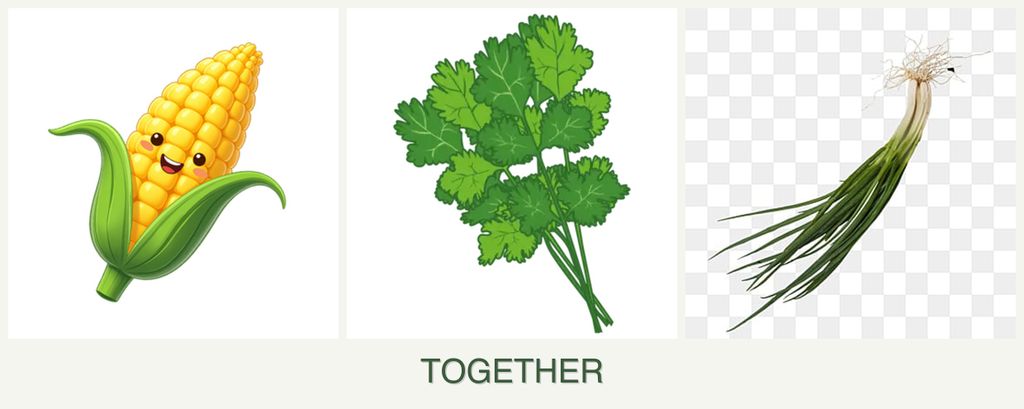 Can you plant corn, cilantro and chives together?