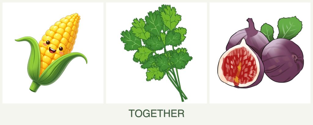 Can you plant corn, cilantro and figs together?