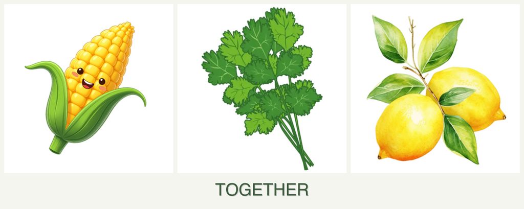 Can you plant corn, cilantro and lemons together?