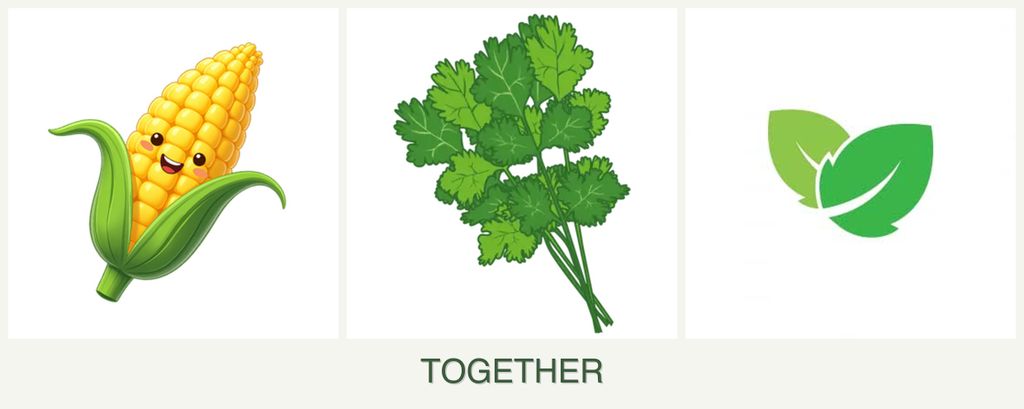 Can you plant corn, cilantro and mint together?