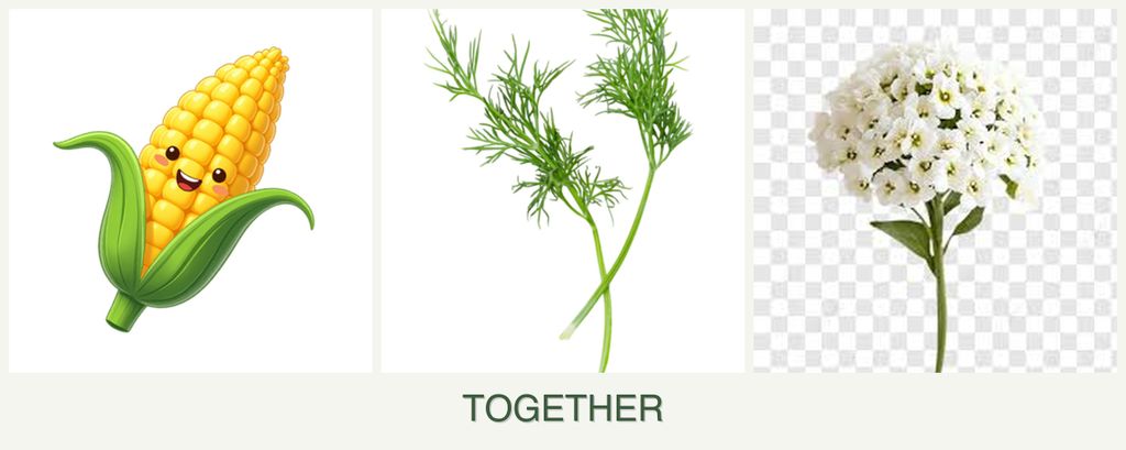 Can you plant corn, dill and alyssum together?